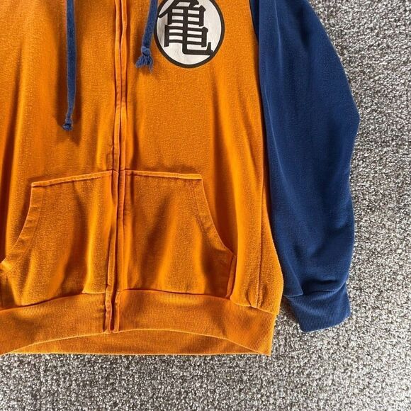 Dragon Ball Z Hoodie Sweatshirt Mens Medium Orange Blue Goku Kama Symbol Casual - Picture 4 of 11